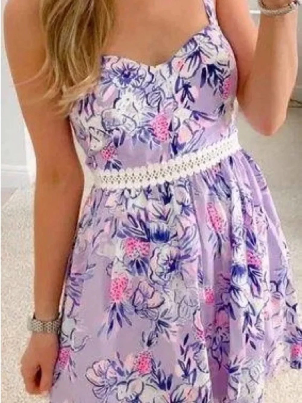 Lilly Pulitzer Lavender Floral Sundress - Picture 2 of 5